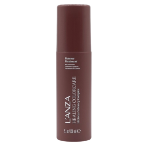 A bottle of L’ANZA Healing Colorcare, a trauma treatment for damaged hair. | Blush Salon Collective - Fargo, ND