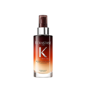 A bottle of Kérastase Nutritive 8HR Serum with a pump dispenser, featuring a gradient brown-to-clear design and product text on the front. | Blush Salon Collective - Fargo, ND
