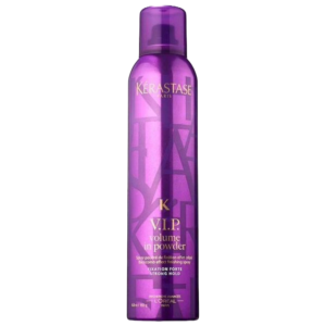 A purple can of Kérastase Paris V.I.P. Volume In Powder Styling spray with strong hold, text in gold, shown against a plain white background. | Blush Salon Collective - Fargo, ND
