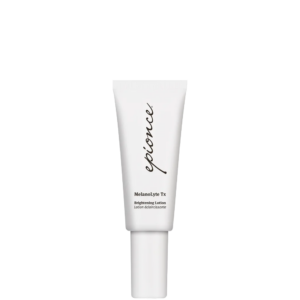 A white tube labeled “epionce Melanolyte Tx Brightening Lotion” stands upright against a plain white background, highlighting its targeted formula for skin lightening and the treatment of hyperpigmentation. | Blush Salon Collective - Fargo, ND