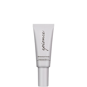 A silver tube of Epionce Pigment Perfector Serum MelanoLyte Brightening Night Tx stands upright against a white background. | Blush Salon Collective - Fargo, ND